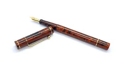 Onoto The Pen Red Mottled Springy 14k Medium Nib England !!!stunning!!!  • £400