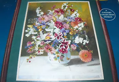 Vintage 1993 Sunset Crewel Embroidery Kit #11077 Randall Lake Herend Floral • $18.99