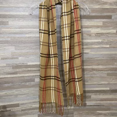 Cejon Made In Italy Winter Scarf Khaki With Fringe 64 X11  • $10