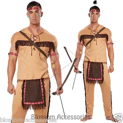 CL240 Native American Brave Warrior Indian Halloween Fancy Dress Mens Costume • £42.48