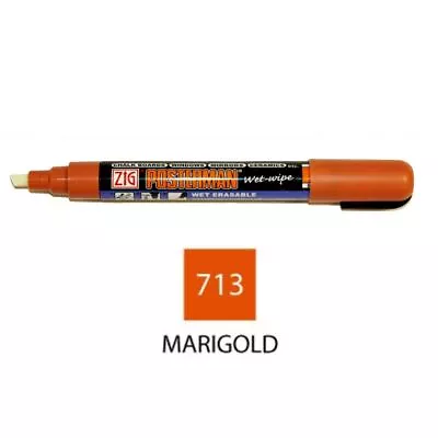 Zig Posterman 6mm Wet Wipe Liquid Chalkboard Pen Marigold • £3