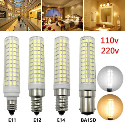 15W LED Bulb E11 E12 E14 BA15D 110V 220V 136 LED 2835 Ceramic Light Dimmable New • $11.49