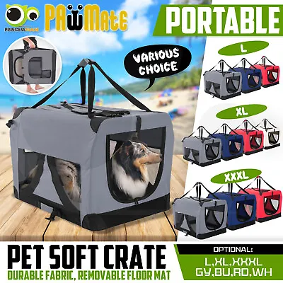 Pet Soft Crate Portable Dog Cat Carrier Travel Cage Kennel Folding Large/XL/XXXL • $99.90
