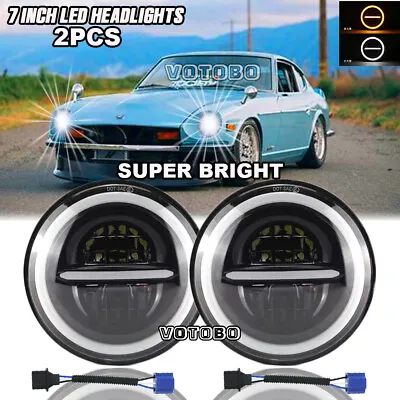 Pair 7inch DOT Approved Round LED Headlights Halo DRL For Datsun 280ZX 240Z 260Z • $119.99