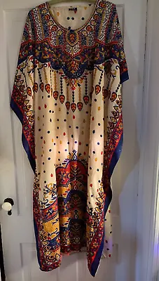 Caftan Dress Vintage Womens Mumu Dress Free Size Made In India • $17.50