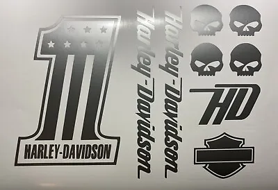 Harley Davidson Stickers Set Satin Silver • $25