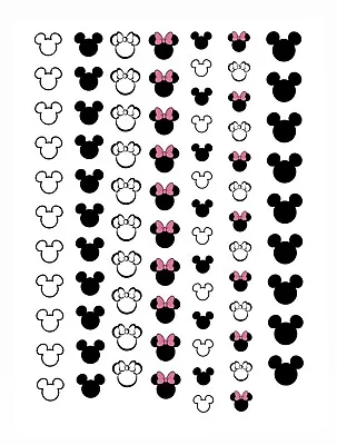 Nail Art Water Decals Transfers Stickers Disney Mickey And Minnie Mouse Decals • £3