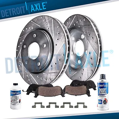 REAR Drilled & Slotted Disc Rotor + Ceramic Brake Pad For 2005-2011 Ford Mustang • $87.52
