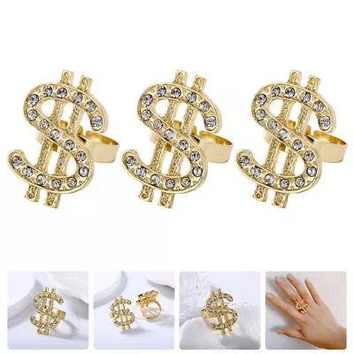 3 Pcs Rapper Punk Costume Props Decorative Rings Modeling Jewelry • £7.99