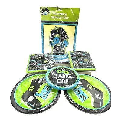 Game On Level Up Birthday Party Plates Napkins Centerpiece New In Package • £7.59