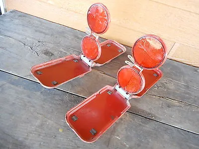 Vintage Roadside Red Flares Reflectors Auto Truck Industrial Garage Pair Inv# 1  • $33