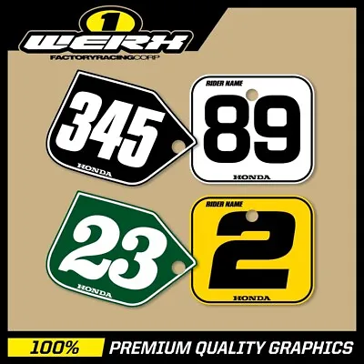 Honda Cr125 Cr250 Cr500 1980 - 2001 Evo-mx Vintage Motocross Number Plate Decals • $86.52