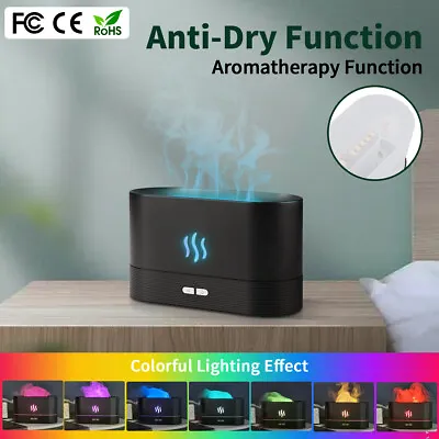 $29.99 • Buy Black RGB Flame Light Aromatherapy Mist Air Humidifier Essential Oil Diffuser