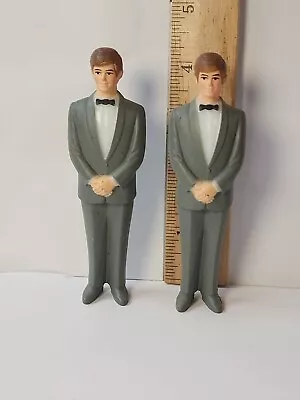 1986 Bakery Crafts Wedding Cake Toppers - Groom/Groomsman W/Grey Tux Decoration • $4