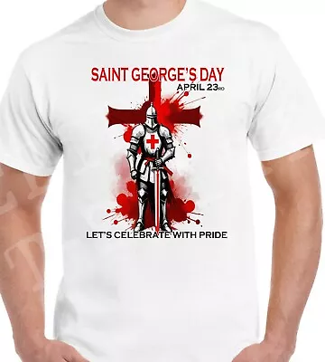 St Georges Day T-Shirt Gift Saint George English Flag England Celebrate Pride • £8.99