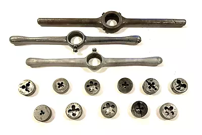 MACHINIST TOOL LOT - Threading Tap Die Handle Wrenches BAY STATE No 12 - 1  Dies • $33.74