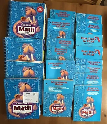 $99.99 • Buy Harcourt Math Grade 3- Lot Of 18 Students & Teachers Edit￼ions-Unused Workbooks