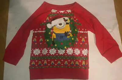 $7.99 • Buy NEW! Despicable Me Infant Toddler Girls' Minion Holiday Raglan Tee - Red 3T