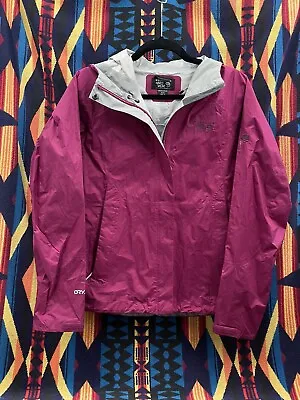 Mountain Hardwear Dry Q Women's Size XS Pink Full Zip Hooded Rain Jacket • $24.49