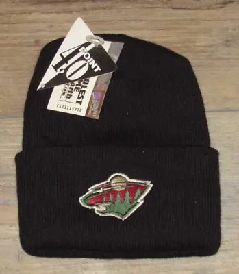 Minnesota Wild NHL Licensed Product Black Knit Cuffed Winter Hat Cap Size Men's • $12.74