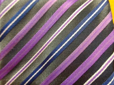 Countess Mara ~ Purple Stripe ~silk Dress Shirt Tie ~xl Xxl Xxxl Tall Long ~ 64  • $24.99