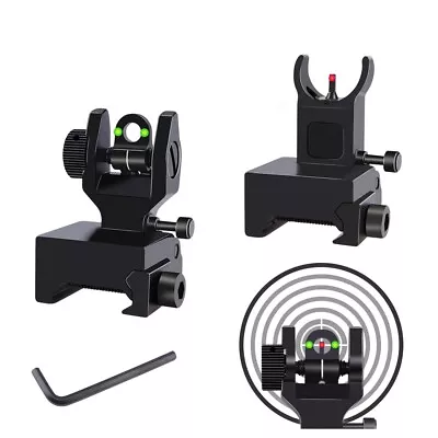 Fiber Optic Iron Sights Flip Up Iron Sights Front And Rear Sight For Picatinny • $29.99