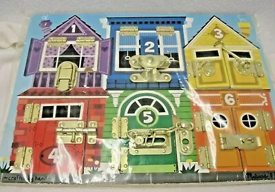 Melissa And Doug Latches Board Unlatch And Open 6 Numbered Windows • $6.99