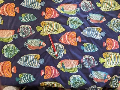 P Kaufmann Indoor/Outdoor Duck Fabric Fish Tale Ocean Marine 54 X 35 Inches • $11.95