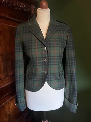Rare Ralph Lauren Kilt Jacket Tartan Plaid Check Ladies Wool Military Scottish • £130