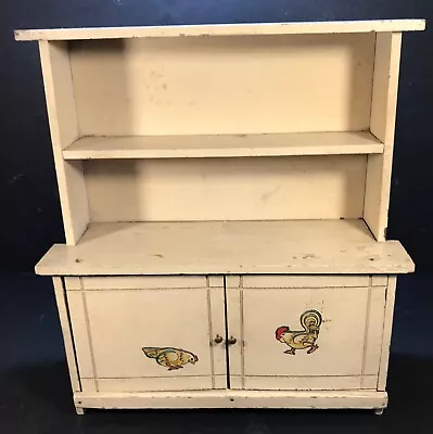 Vintage Doll Stepback Cupboard Wood Doors Open Nice • $25