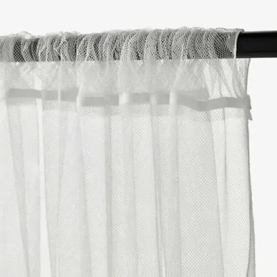 IKEA LILL  Pair Of Long Sheer Floaty White Net Curtains 280 X 250cm • £111.99