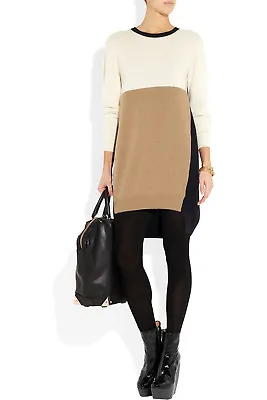 Vionnet Colour-block Wool-blend White Beige Black Sweater Dress M • $174.24