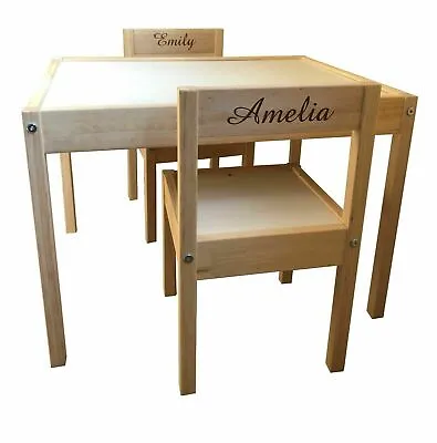 £76.99 • Buy IKEA LATT Personalised Kids Wooden Table 4 Chair Set Nursery Furniture Children