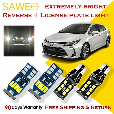 4 X SAWE 921 LED Reverse T10 License Plate Light For 1998 - 2020 Toyota Corolla • $11.96