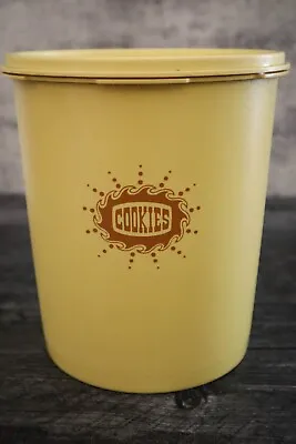Vtg Tupperware Servalier Cookie Jar Canister Keeper W/ Lid Yellow 807-2 MCM 70s • $16.50