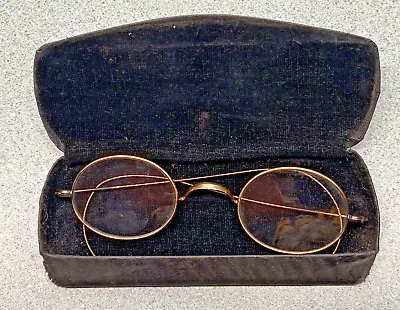 Vintage Gold Wire Rim Eyeglasses W/Case From West Virginia • $38