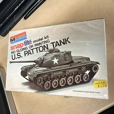 Monogram 7578 1/48 Scale Snap Tite US Patton Tank From 1974 Sealed! Vintage! • $19.99