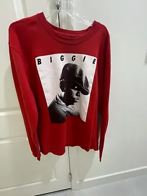 Brooklyn Mint Size L Biggie Red Fleece Sweatshirt 90s Rap Hip Hop • $31.50