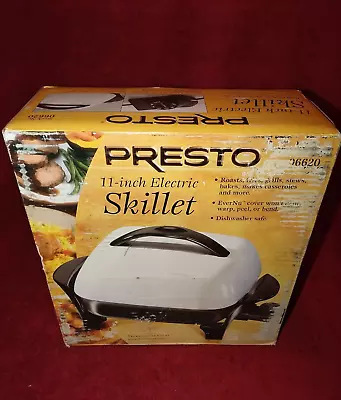 Vintage Presto 11  Inch Electric Skillet Black White 06620 New 2004 Please Read • $26.91