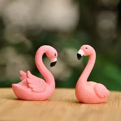Flamingo Ornaments Miniature Dolls House Fairy Garden Pink Flamingo Décor • £3.90