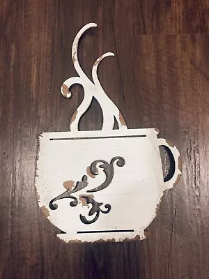 Metal Shabby Chic Art Coffee/Tea Cup Wall Decor • $12