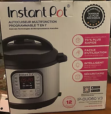 NOB Instant Pot IP-DUO60 V3 6-QT 7-in-1 Programable Pressure Cooker+Keto Book • $50