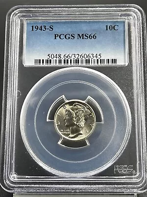 1943-S Mercury Dime 10c PCGS MS-66 • $80