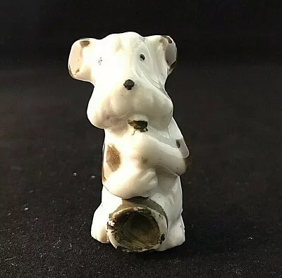 Miniature Dog Figurine Marked Japan Porcelain Ceramic Brown Spotted Vintage • $9.95