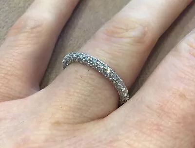 £55 • Buy 2.0 Carat Lab Created Diamond Full Eternity Ring Platinum Plated 925 L &Half