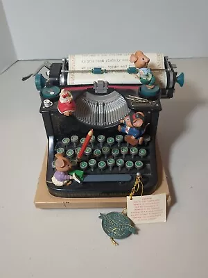 Enesco Music Box Mouse Mice Typewriter Vintage AS IS FOR PARTS ONLY NOT WORKING • $29