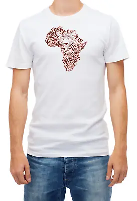 Africa Leopard Vector Drawings Short Sleeve White Men's T Shirt F407 • £11.40