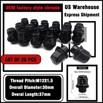 $22.65 • Buy Black Toyota/Lexus 4Runner FJ Tacoma TRD OEM Factory 12X1.5 Mag Lug Nut 20PC