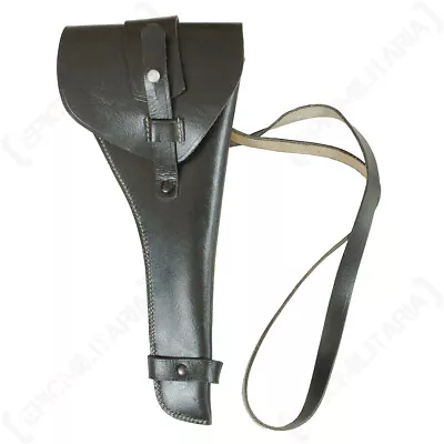 £37.95 • Buy WW1 WW2 German P08 Artillery Luger Holster Black Leather - Military Reproduction