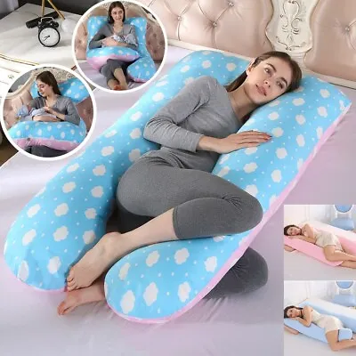 $24.99 • Buy U Shaped Pregnancy Pillow Maternity Full Body Pillow For Body Support With Cover